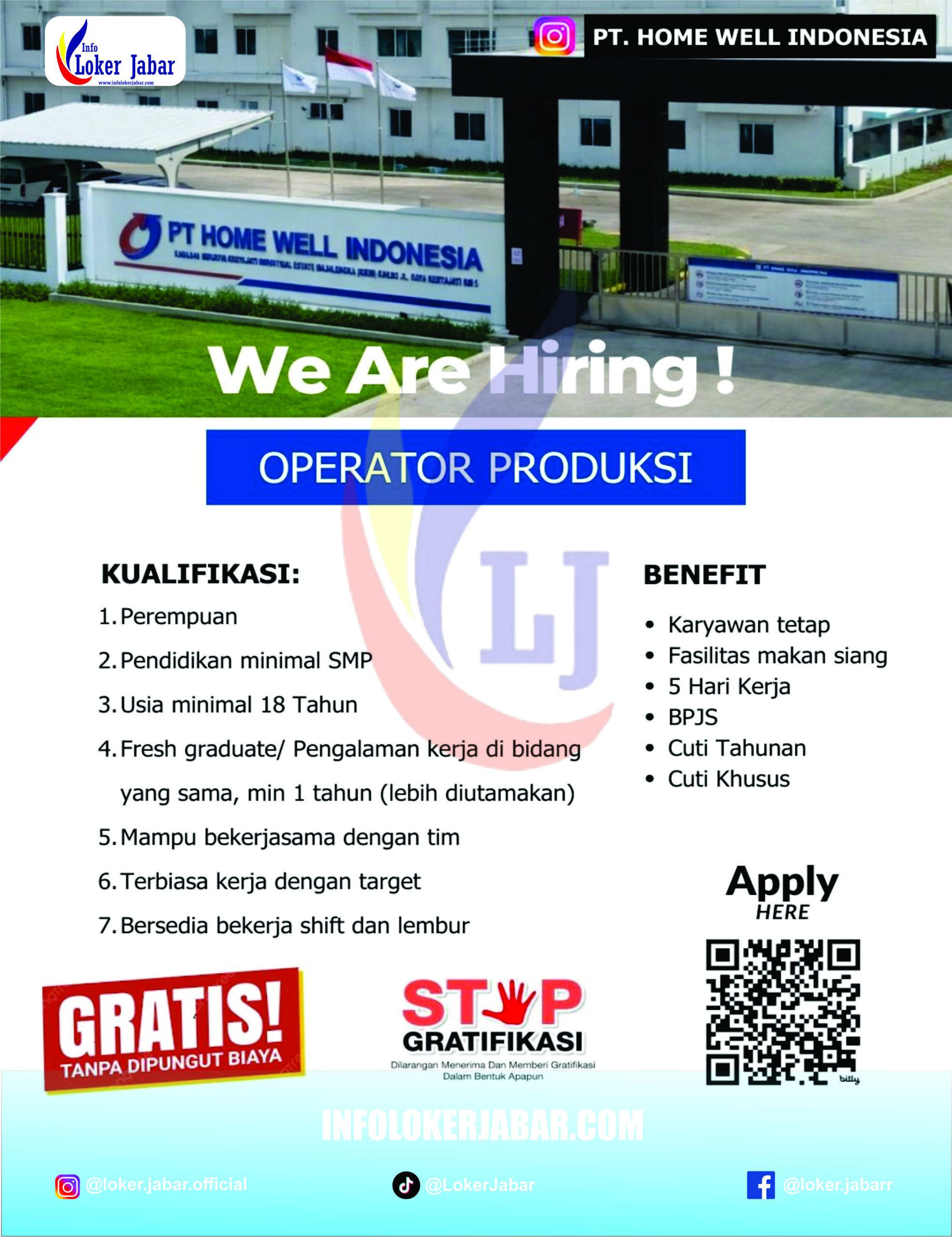 lowongan kerja PT Home Well Indonesia