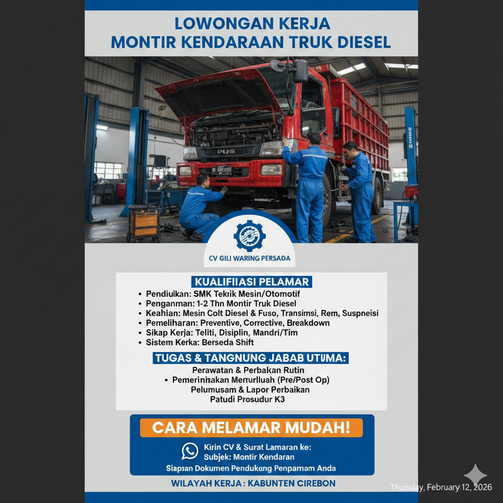 lowongan kerja CV Gili Waring Persada