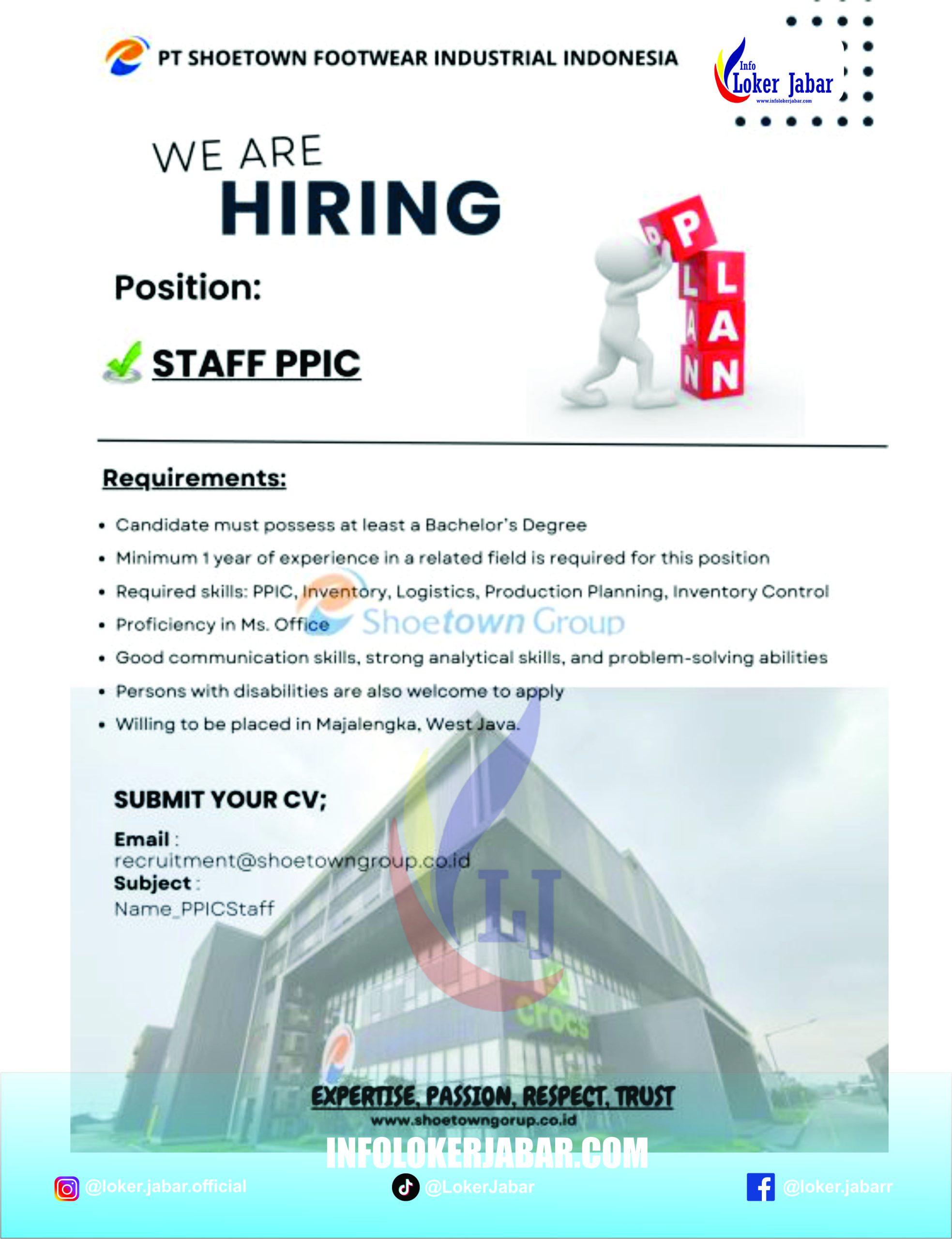 lowongan kerja PT Shoetown Footwear Industrial Indonesia