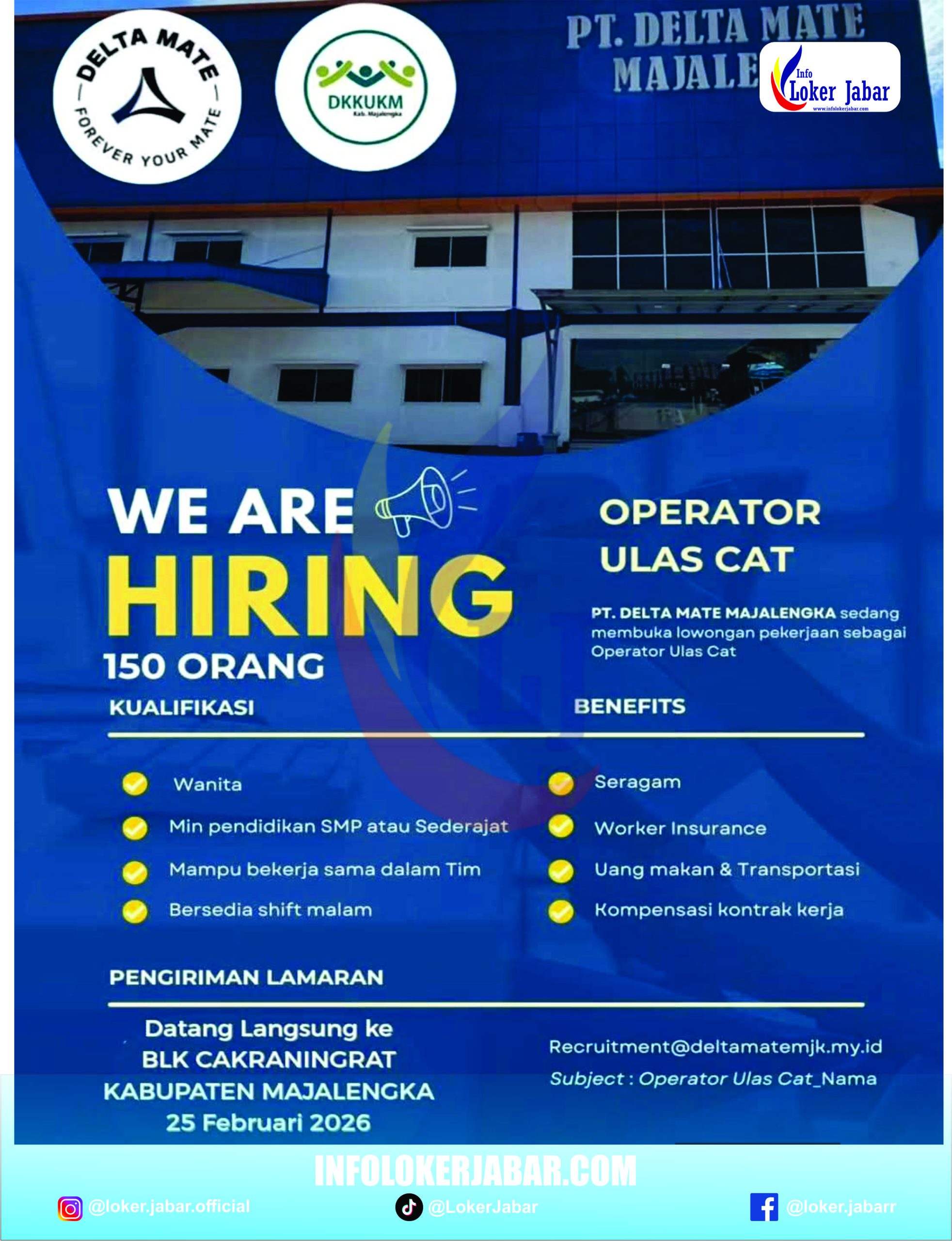 Loker PT Delta Mate Majalengka