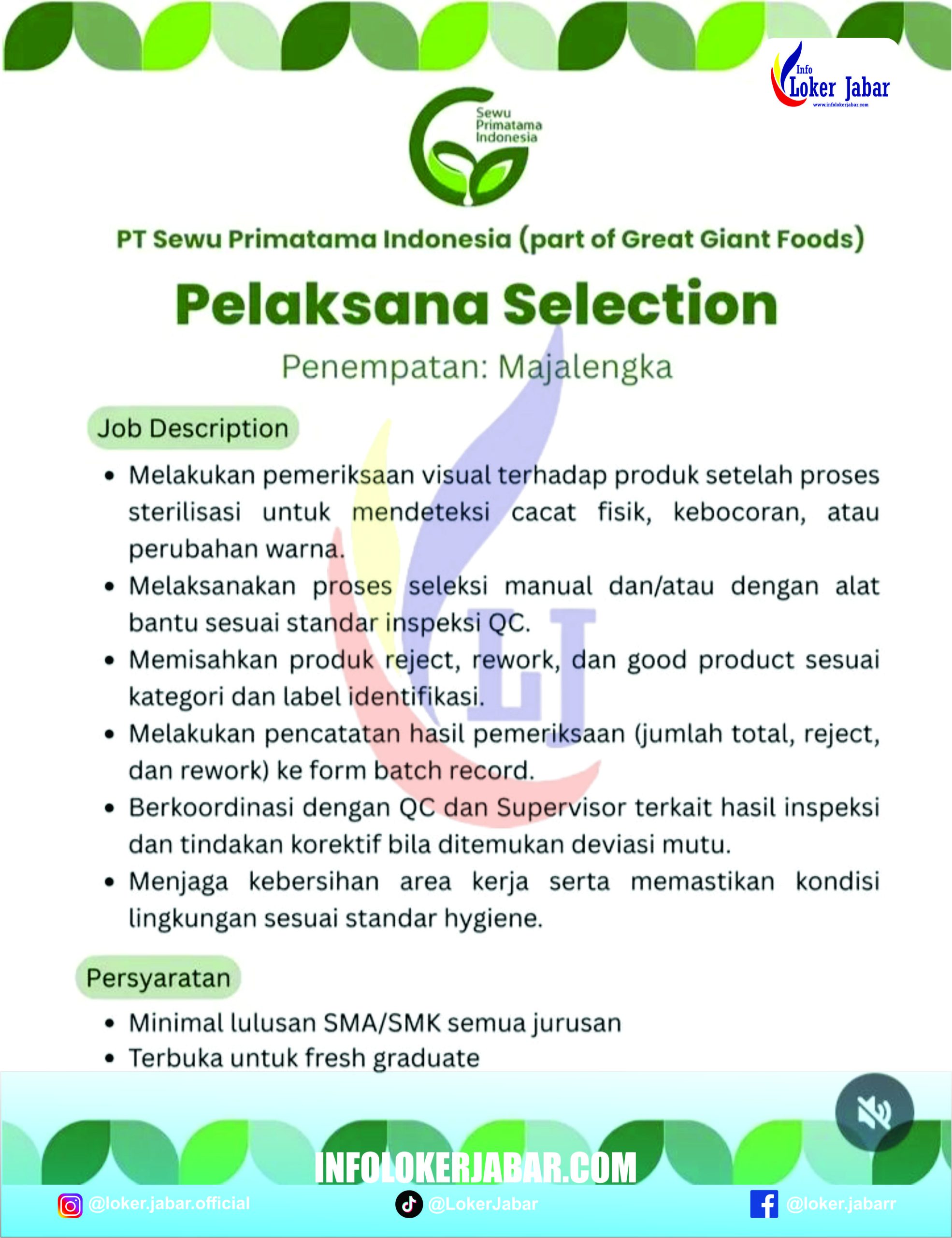 Loker PT Sewu Primatama Indonesia Majalengka
