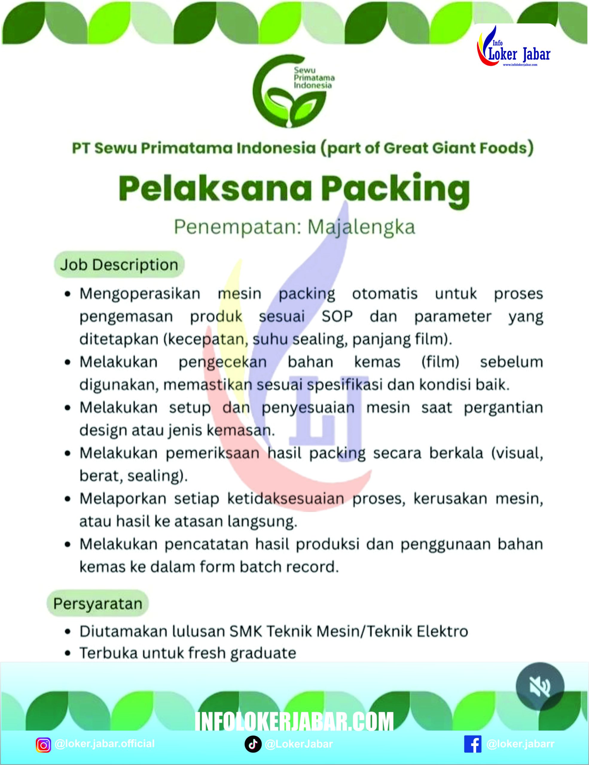 Loker PT Sewu Primatama Indonesia Majalengka