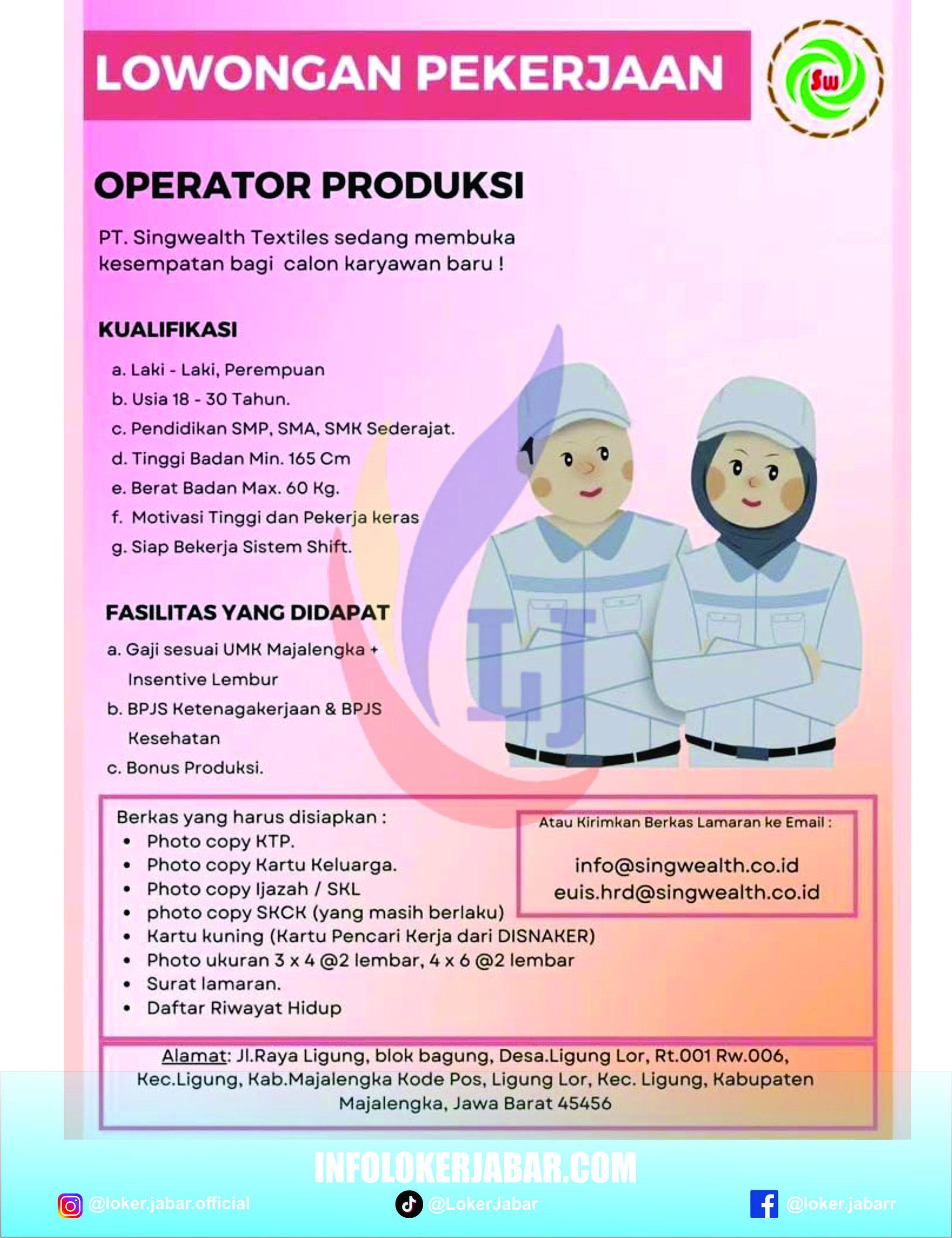Loker PT Singwealth Textiles Majalengka