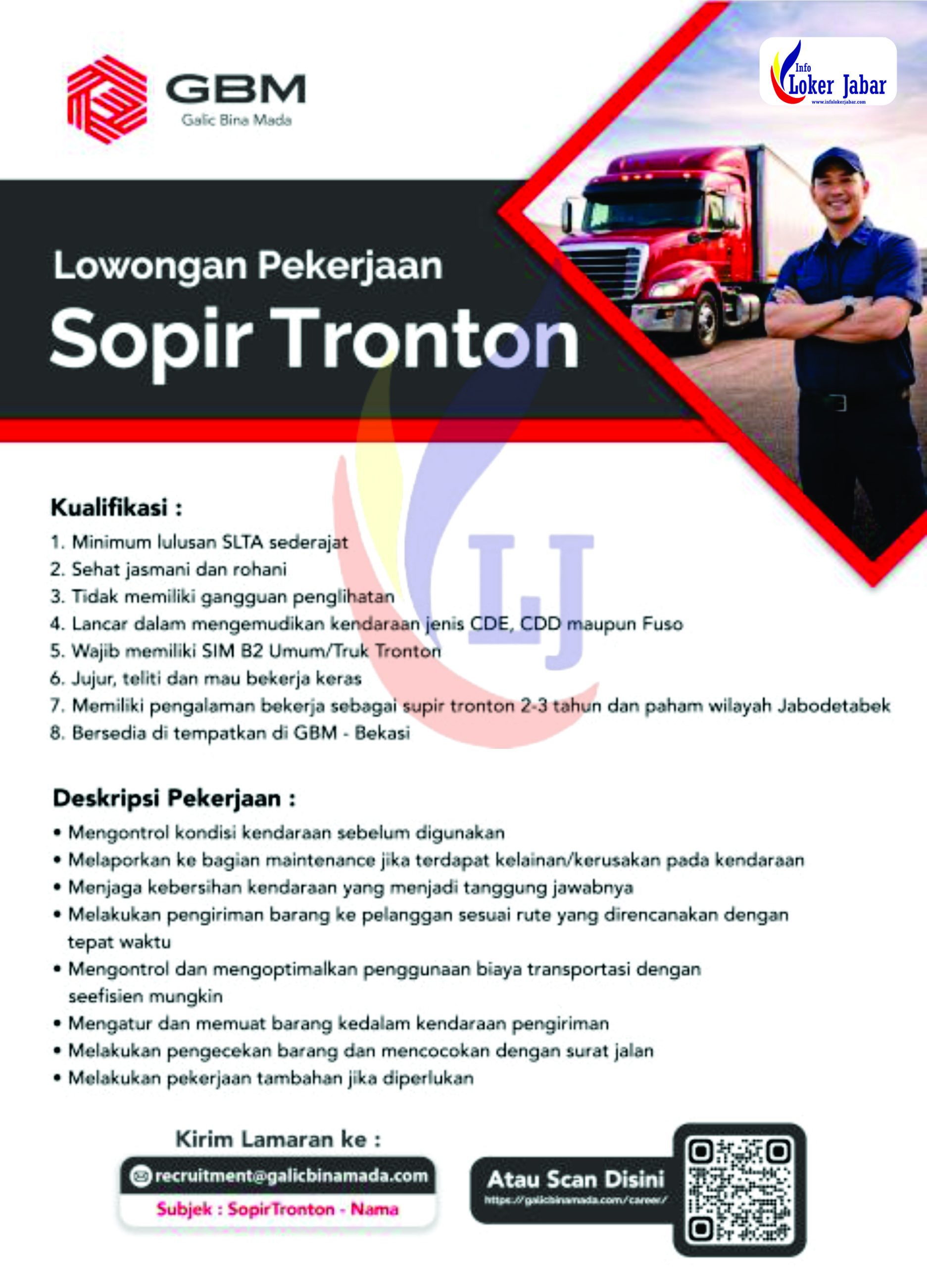 Loker Sopir Tronton Bekasi