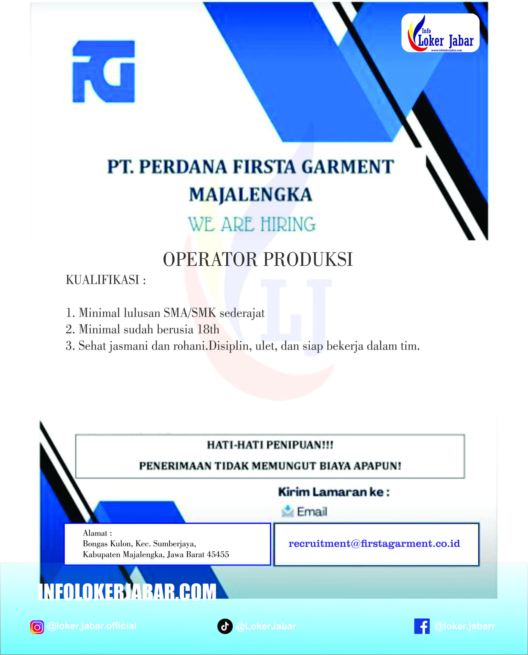 Loker PT Delta Mate Majalengka