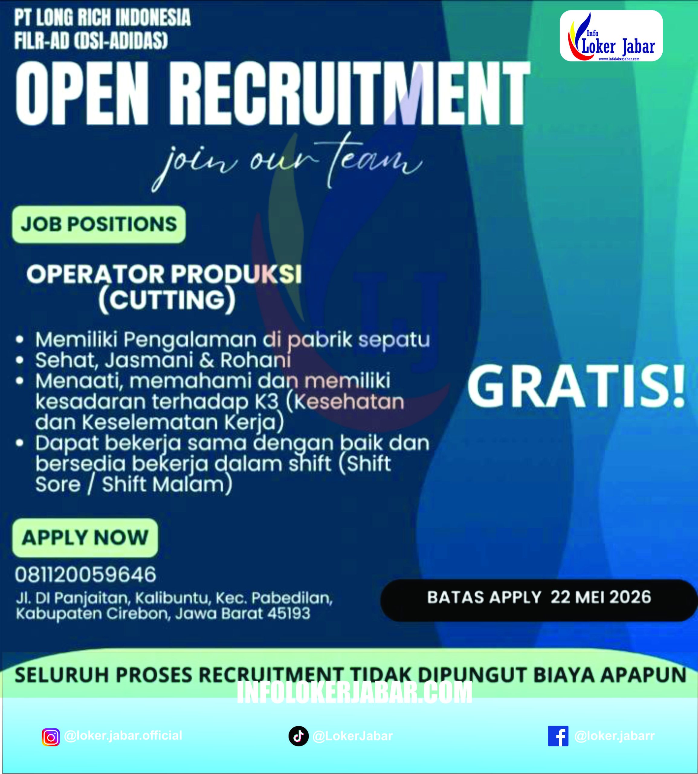 Loker PT Long Rich Indonesia 2026