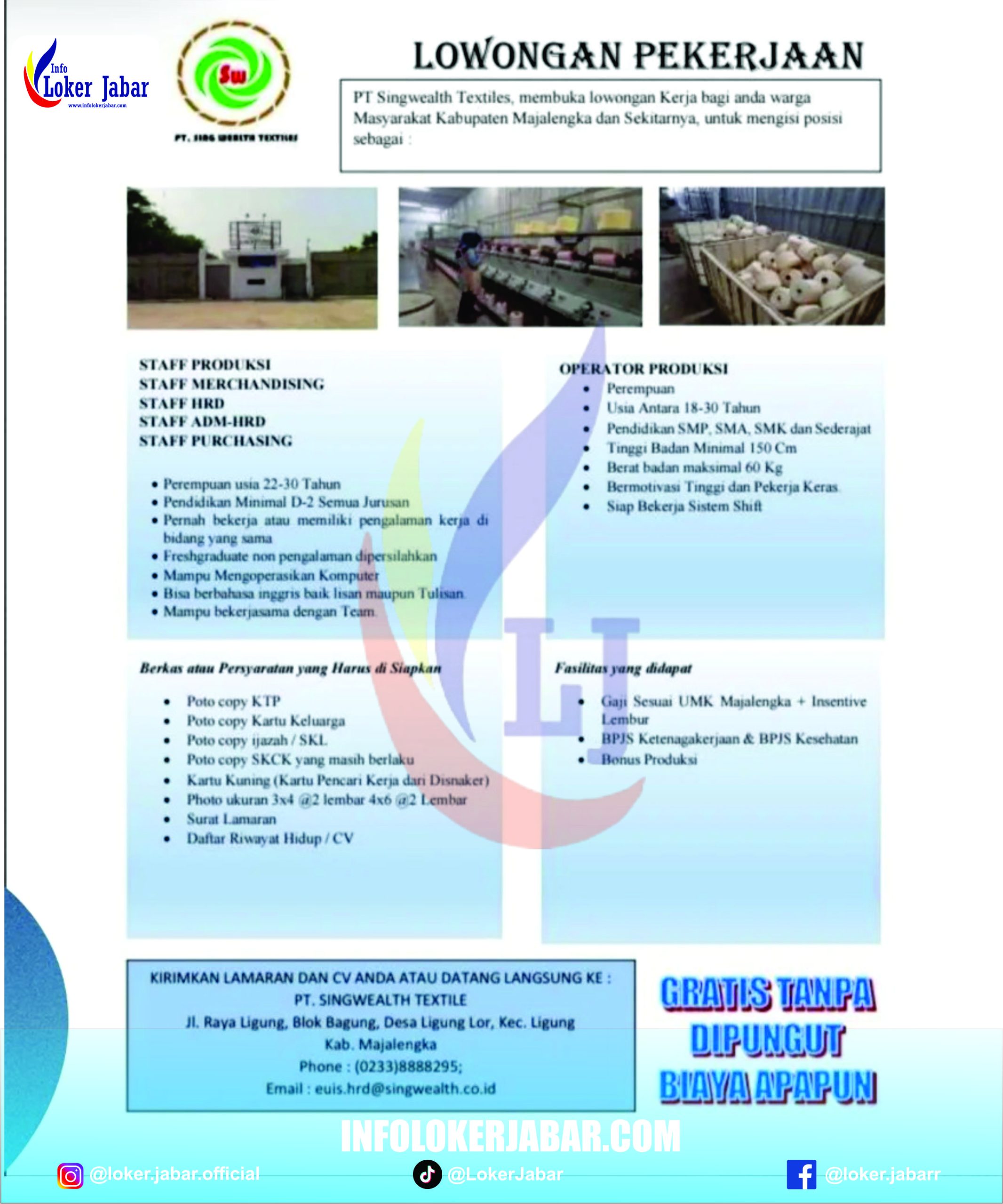 Loker PT Singwealth Textiles 2026