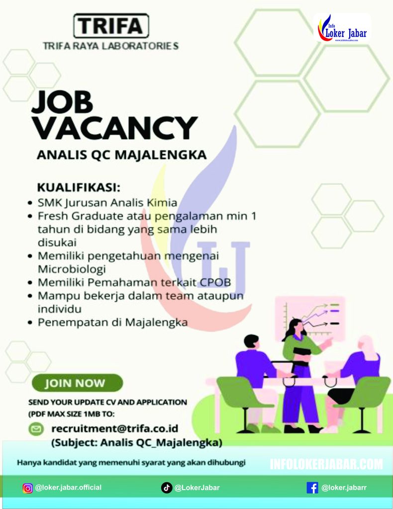 Lowongan Kerja PT Trifa Raya Laboratories Majalengka