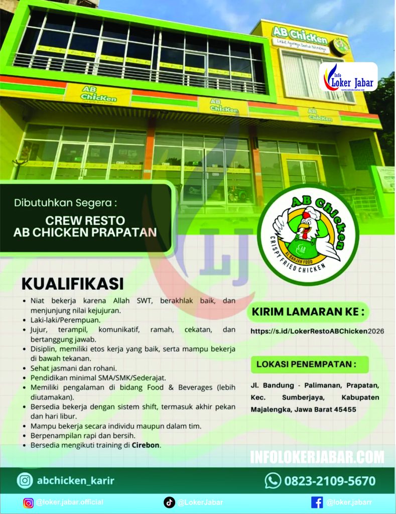 Lowongan Kerja AB Chicken Majalengka