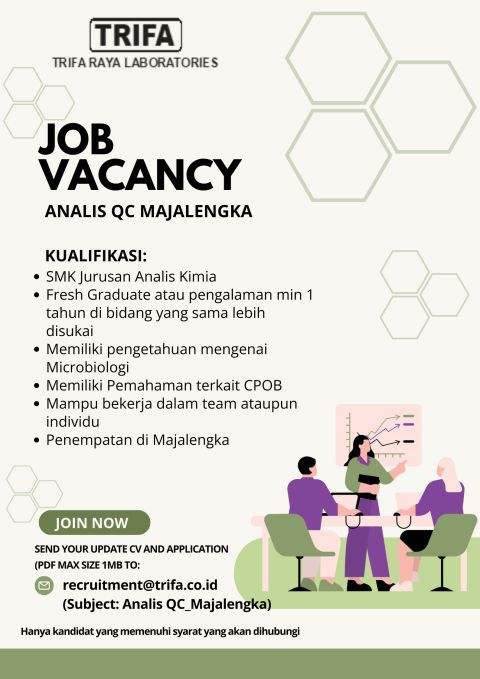 Lowongan Kerja PT Trifa Raya Laboratories Majalengka