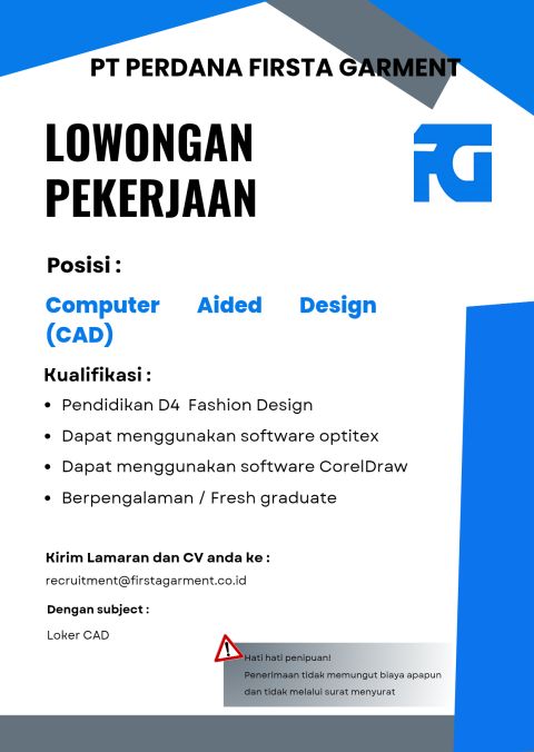 Lowongan Kerja PT Perdana Firsta Garment Padalarang