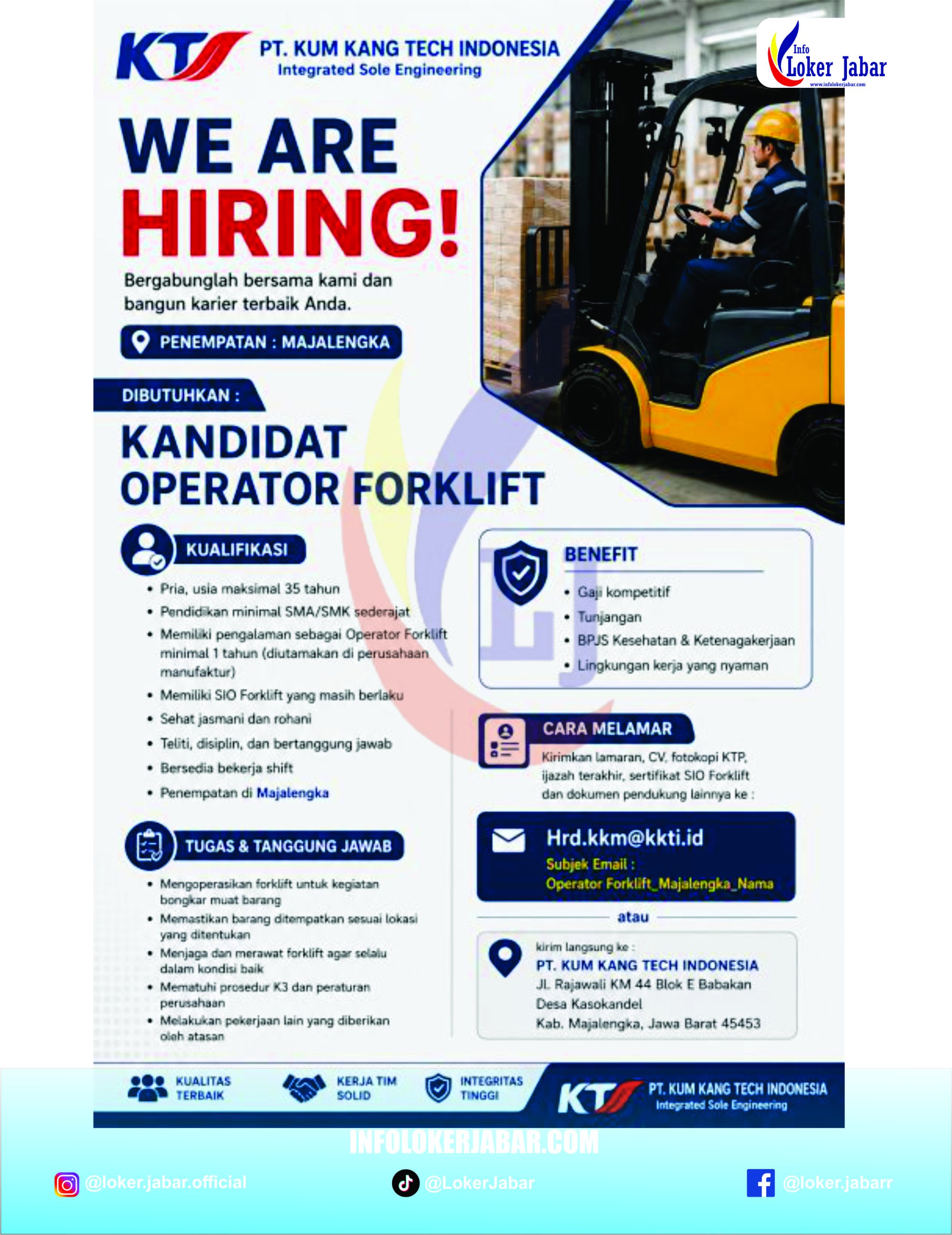 Lowongan Kerja PT Kum Kang Tech Indonesia